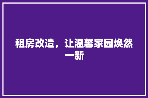 租房改造，让温馨家园焕然一新