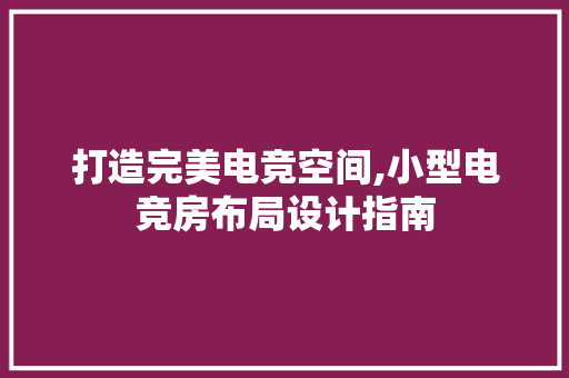 打造完美电竞空间,小型电竞房布局设计指南
