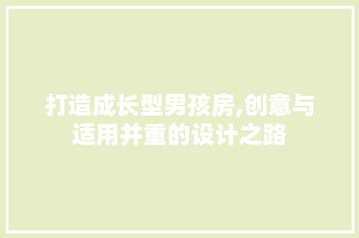 打造成长型男孩房,创意与适用并重的设计之路