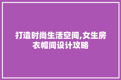 打造时尚生活空间,女生房衣帽间设计攻略
