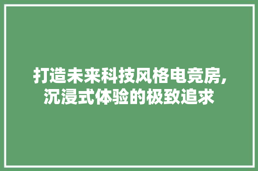 打造未来科技风格电竞房,沉浸式体验的极致追求