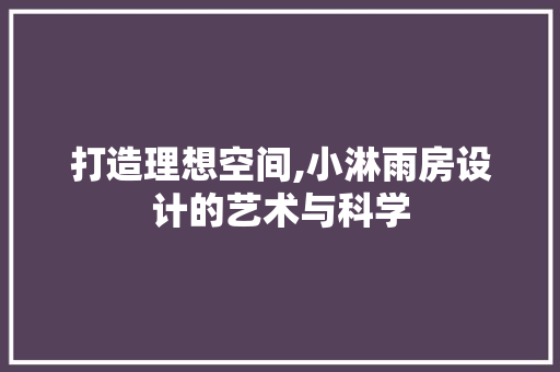 打造理想空间,小淋雨房设计的艺术与科学
