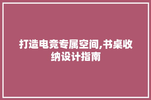 打造电竞专属空间,书桌收纳设计指南