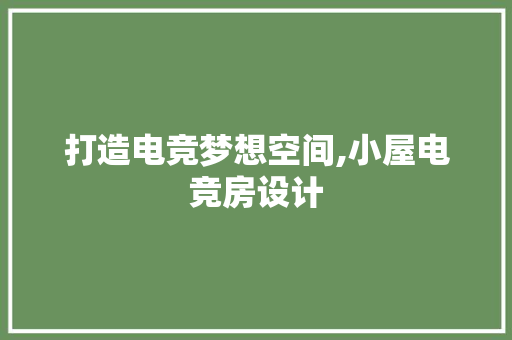 打造电竞梦想空间,小屋电竞房设计