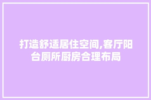 打造舒适居住空间,客厅阳台厕所厨房合理布局