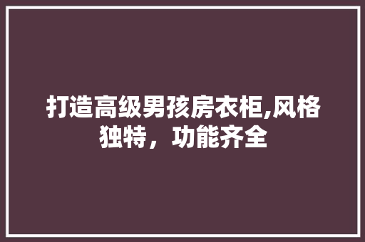 打造高级男孩房衣柜,风格独特，功能齐全