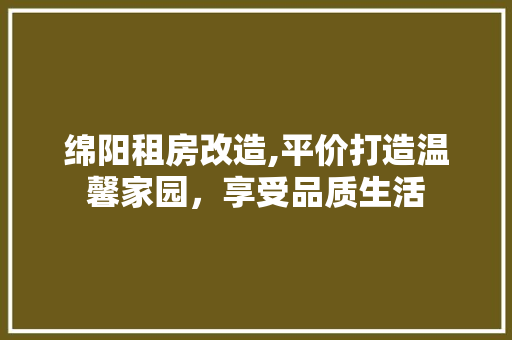 绵阳租房改造,平价打造温馨家园，享受品质生活