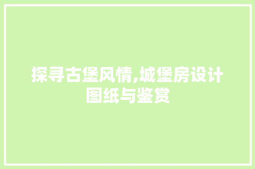 探寻古堡风情,城堡房设计图纸与鉴赏
