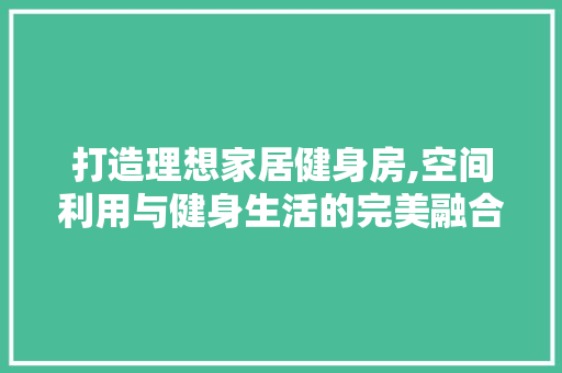 打造理想家居健身房,空间利用与健身生活的完美融合