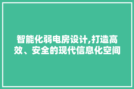 智能化弱电房设计,打造高效、安全的现代信息化空间