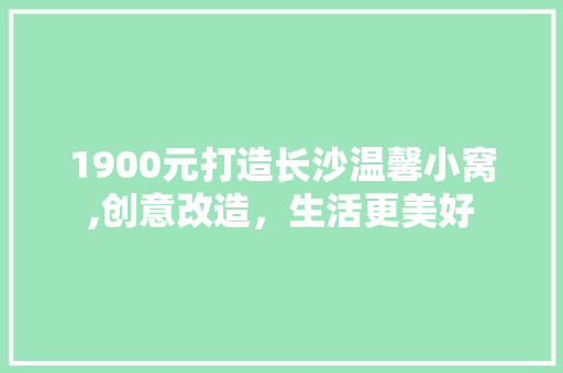 1900元打造长沙温馨小窝,创意改造，生活更美好