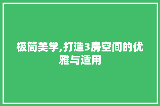 极简美学,打造3房空间的优雅与适用