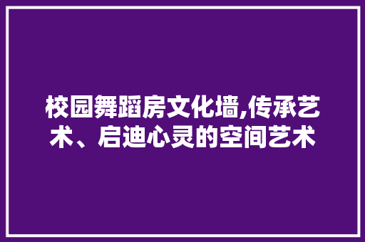 校园舞蹈房文化墙,传承艺术、启迪心灵的空间艺术
