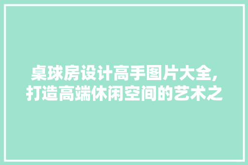 桌球房设计高手图片大全,打造高端休闲空间的艺术之旅