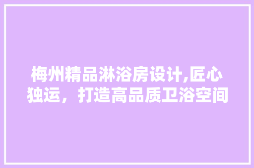 梅州精品淋浴房设计,匠心独运，打造高品质卫浴空间