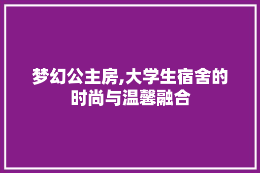 梦幻公主房,大学生宿舍的时尚与温馨融合