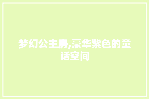 梦幻公主房,豪华紫色的童话空间