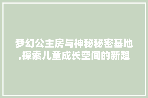 梦幻公主房与神秘秘密基地,探索儿童成长空间的新趋势