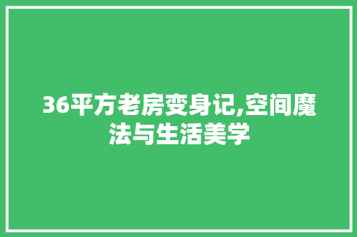 36平方老房变身记,空间魔法与生活美学