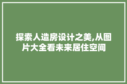 探索人造房设计之美,从图片大全看未来居住空间