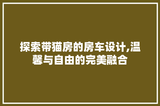 探索带猫房的房车设计,温馨与自由的完美融合