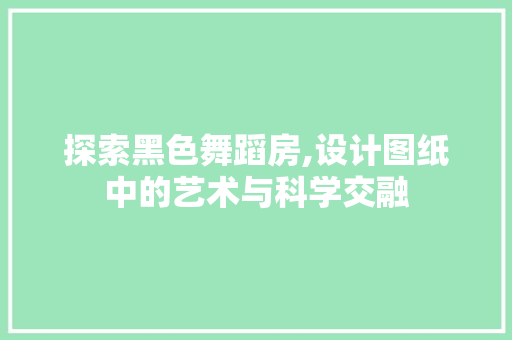 探索黑色舞蹈房,设计图纸中的艺术与科学交融