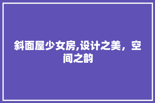 斜面屋少女房,设计之美，空间之韵