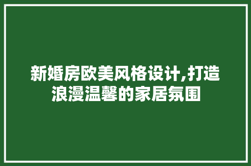 新婚房欧美风格设计,打造浪漫温馨的家居氛围
