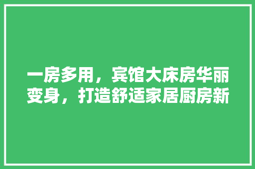 一房多用，宾馆大床房华丽变身，打造舒适家居厨房新体验