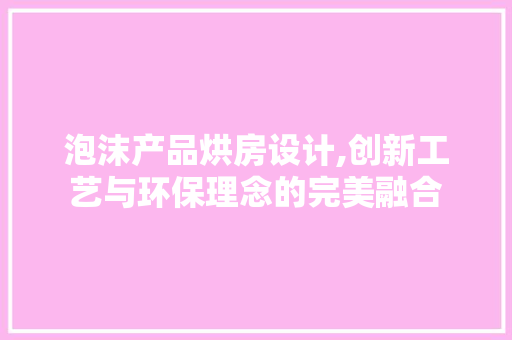 泡沫产品烘房设计,创新工艺与环保理念的完美融合