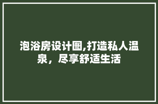 泡浴房设计图,打造私人温泉，尽享舒适生活