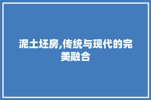 泥土坯房,传统与现代的完美融合