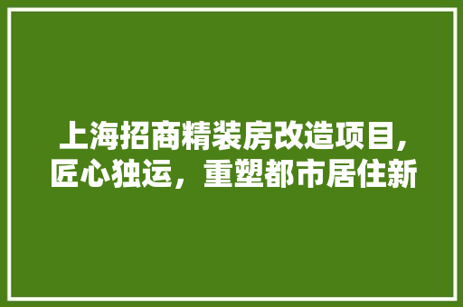 上海招商精装房改造项目,匠心独运，重塑都市居住新典范