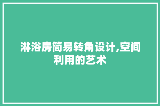 淋浴房简易转角设计,空间利用的艺术