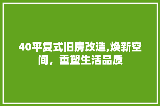 40平复式旧房改造,焕新空间，重塑生活品质
