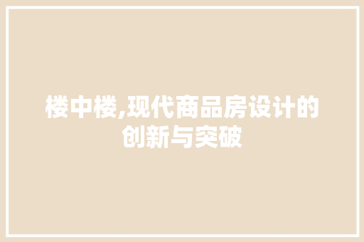 楼中楼,现代商品房设计的创新与突破