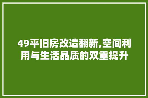 49平旧房改造翻新,空间利用与生活品质的双重提升