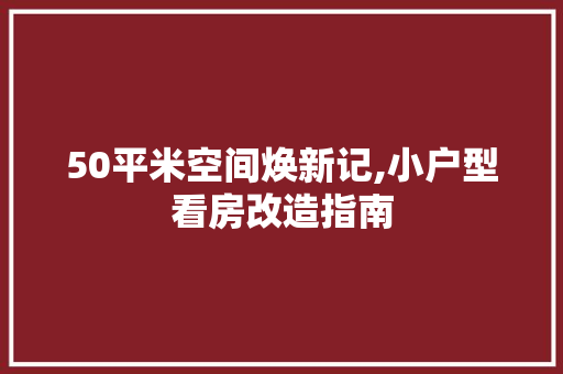 50平米空间焕新记,小户型看房改造指南