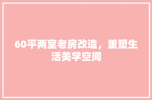 60平两室老房改造，重塑生活美学空间