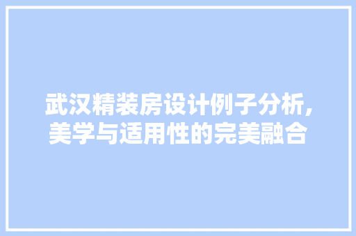 武汉精装房设计例子分析,美学与适用性的完美融合