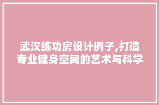 武汉练功房设计例子,打造专业健身空间的艺术与科学