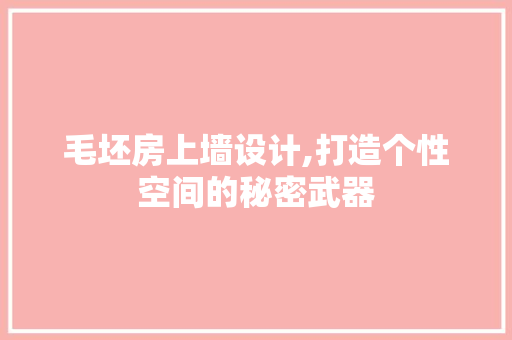 毛坯房上墙设计,打造个性空间的秘密武器