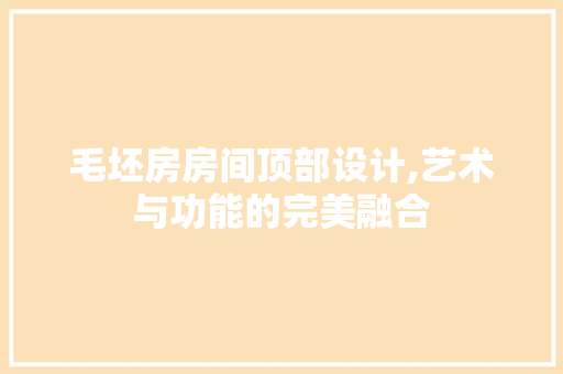 毛坯房房间顶部设计,艺术与功能的完美融合