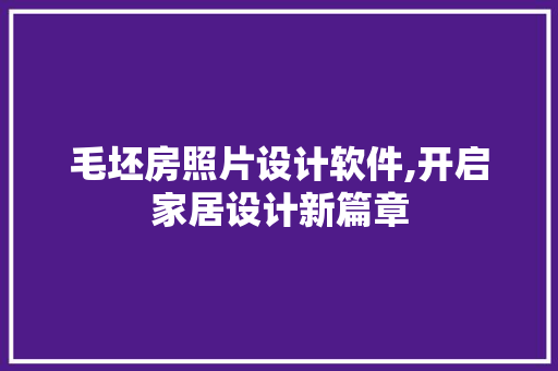 毛坯房照片设计软件,开启家居设计新篇章
