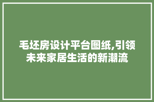 毛坯房设计平台图纸,引领未来家居生活的新潮流