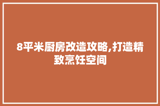 8平米厨房改造攻略,打造精致烹饪空间