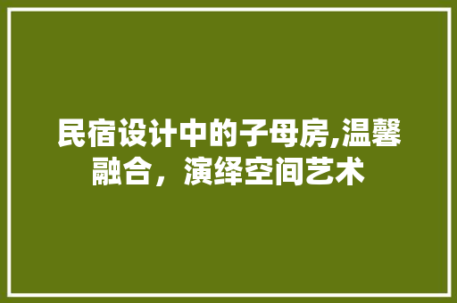 民宿设计中的子母房,温馨融合，演绎空间艺术
