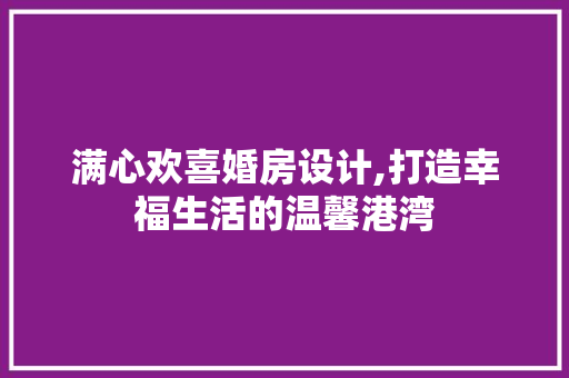 满心欢喜婚房设计,打造幸福生活的温馨港湾