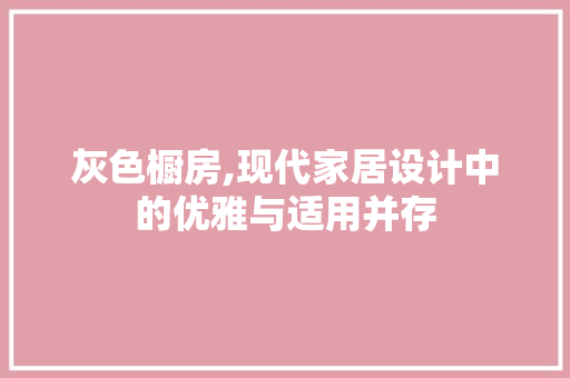 灰色橱房,现代家居设计中的优雅与适用并存