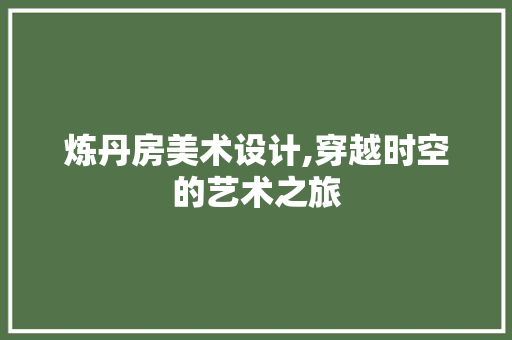 炼丹房美术设计,穿越时空的艺术之旅
